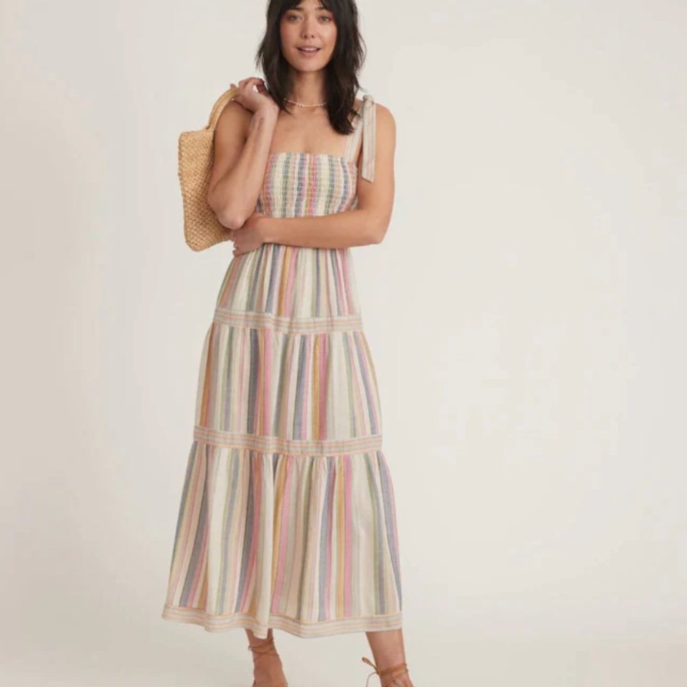 Marine Layer Selene Smocked Tiered Maxi Dress - Size M - NWT